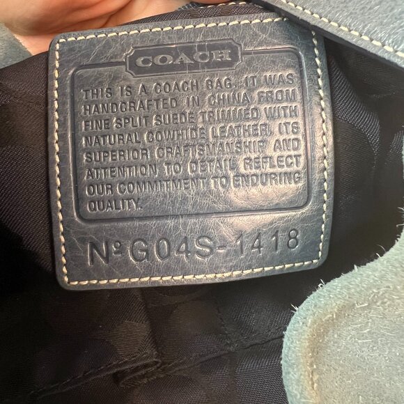 COACH Vintage Legacy Soft Slim Suede Duffle Crossbody 2004 Chambray Blue 1419 - Picture 8 of 8